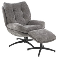 Фотография Кресло для отдыха Elegy, подставка для ног, серый, черный от производителя ChiedoCover, картинка продукции, реальное фото товара Настоящее фото товара Кресло для отдыха Elegy, подставка для ног, серый, черный, произведённого компанией ChiedoCover