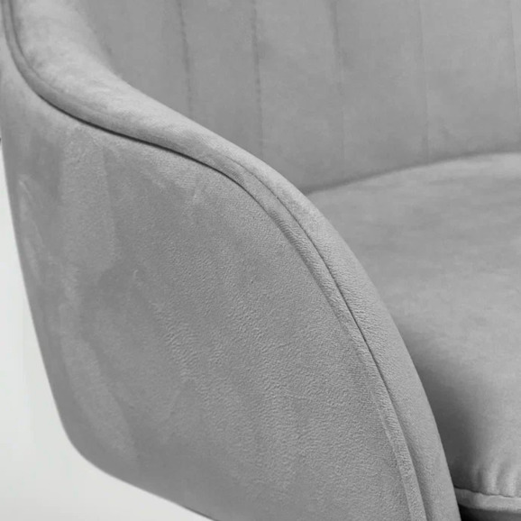 Кресло Сета, пятилучие, светло-серый, черный, велюр - фото 6