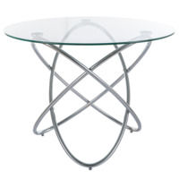 Настоящее фото товара Стол обеденный Anvil, прозрачный, хром, произведённого компанией ChiedoCover