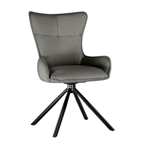 Стул на металлокаркасе Chicago light gray / black legs KD Стул на металлокаркасе Chicago light gray / black legs KD - фото 1