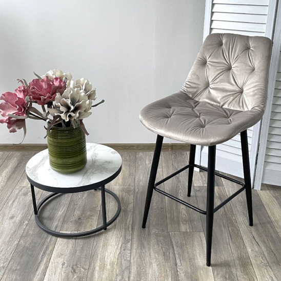 Полубарный стул YAM, светло-серый - фото 3