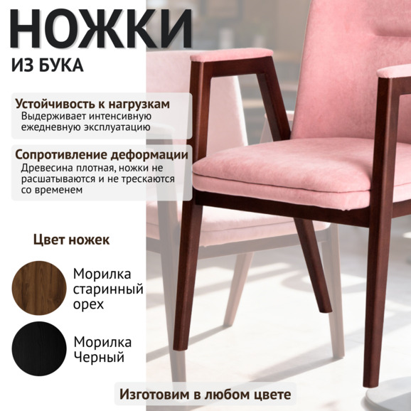 Стул Бали, велюр Тедди 325, ножки бук, морилка старинный орех Стул Бали, велюр Тедди 325, ножки бук, морилка старинный орех - фото 4