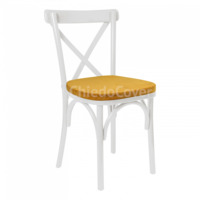 Настоящее фото товара Подушка для стула Кроссбэк, желтая, произведённого компанией ChiedoCover