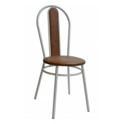 Фотография товара Стул Lorence, каркас серебро, экокожа, темно-коричневый от компании ChiedoCover.