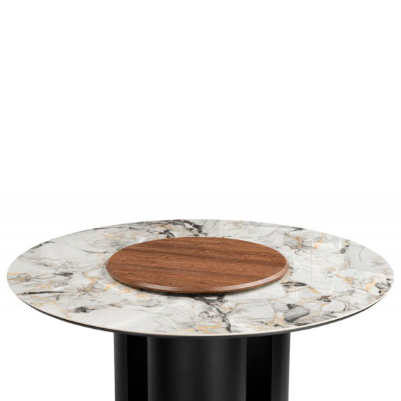 Керамический стол Иган 137 орех кантри / arctic ocean / черный - фото 2