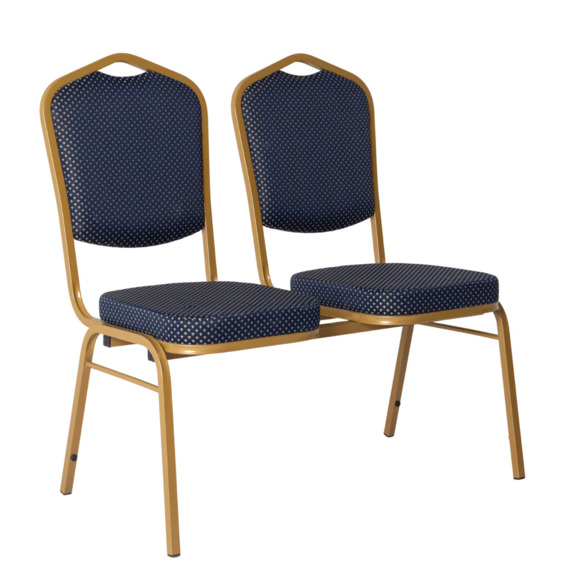 Секция стульев Хит, жаккард корона синяя, каркас золото - фото 1