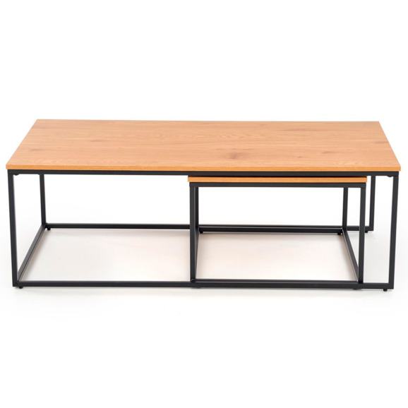 Набор журнальных столиков Frame, дуб золотой, черный - фото 2