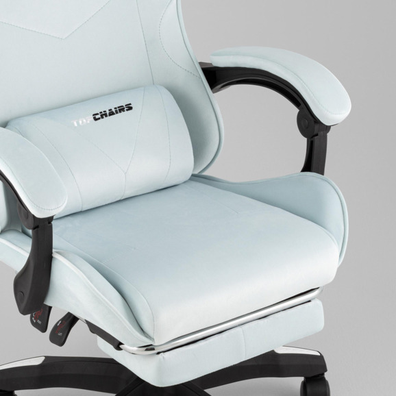 Кресло спортивное TopChairs MG-7019 велюр светло-голубой - фото 7