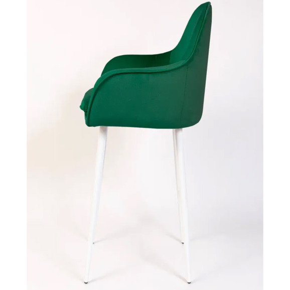 Кресло Сета, барные ножки, зеленый, белый, велюр - фото 4