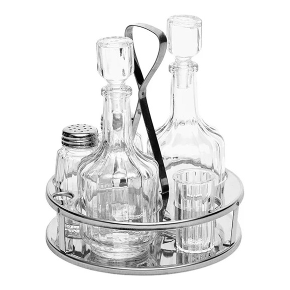 Набор для специй, 5 предметов, нержавеющая сталь, стекло Набор для специй, 5 предметов, нержавеющая сталь, стекло - фото 1