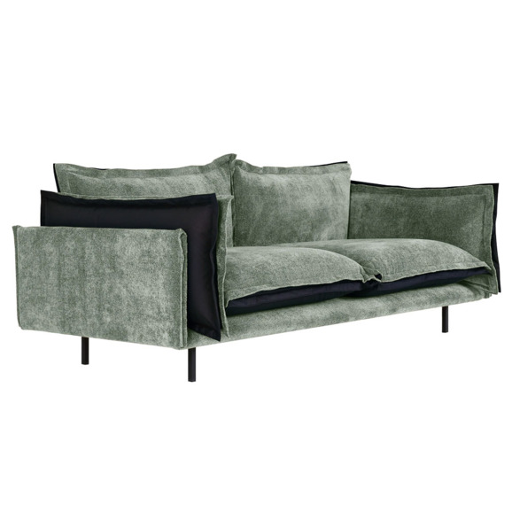 Диван Barcelona 2-местный, светло-зеленый, черный Диван Barcelona 2-местный, светло-зеленый, черный - фото 1