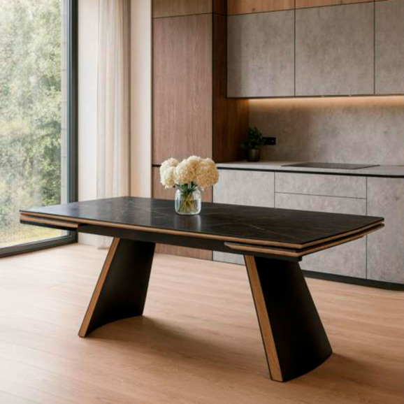 Керамический стол Симмонс 180(260)x90 shakespeare black / черный - фото 8