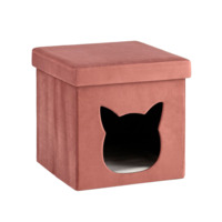 Настоящее фото товара Пуф складной с ящиком Store Pet розовый, произведённого компанией ChiedoCover