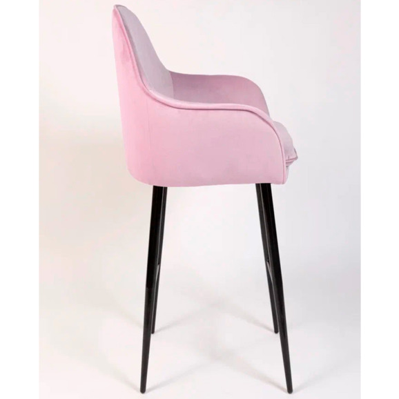 Кресло Сета, барные ножки, сиреневый, черный, велюр - фото 7