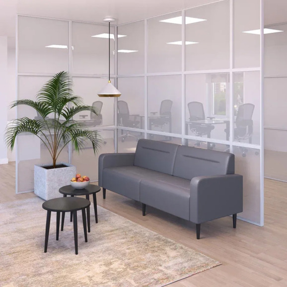 Диван Папилла, экокожа, 202 см, серый - фото 5