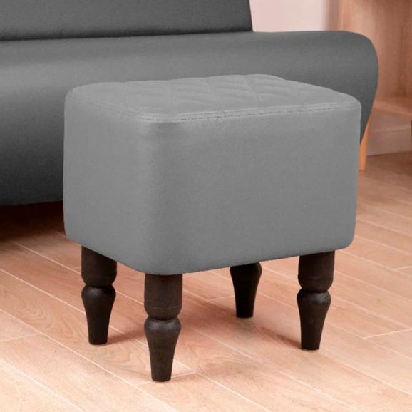 Пуф Лотик, экокожа, серый - фото 4