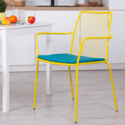 Фотография в интерьере товара Стул Лион с подлокотниками и подушкой, желтый, голубой от компании ChiedoCover.