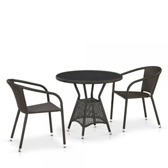 Комплект мебели Спринг, коричневый, 2 стула, круглая столешница - фото 1