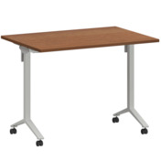 Фотография товара Стол мобильный складной орех, белый, 22 мм, 100*70 от компании ChiedoCover.