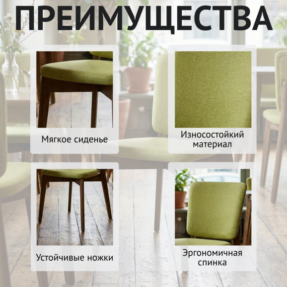 Стул Сафир, Рогожка Монтреаль 72 горчичный, светлый орех - фото 6