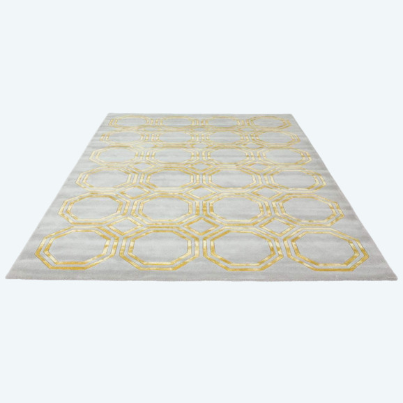 Индийский ковёр шерстяной «OCTAGON RUG» GREY-LIGHT GOLD - фото 2