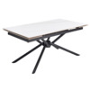 Стол обеденный Retort, раскладной, белый мрамор, черный