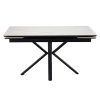 Фотография товара Керамический стол Старлайт 140(200)х80 snow alpin white / черный от компании ChiedoCover.