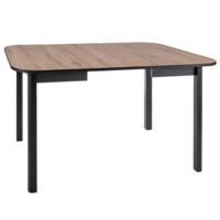 Настоящее фото товара Стол обеденный Quadrant, раскладной, дуб артизан, черный, произведённого компанией ChiedoCover