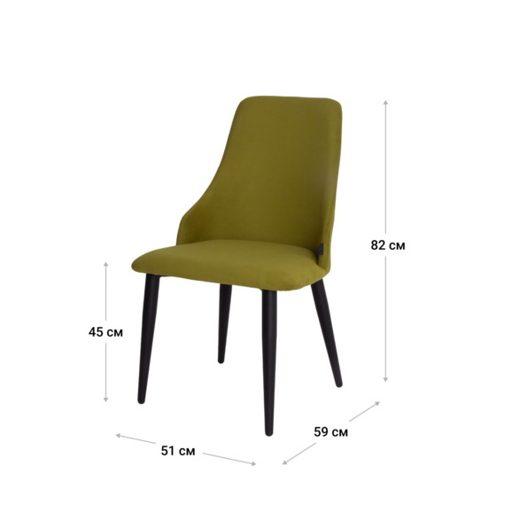 Стул Аэр, велюр Newtone Green, ножки металл 40*20 RAL9005 - фото 6