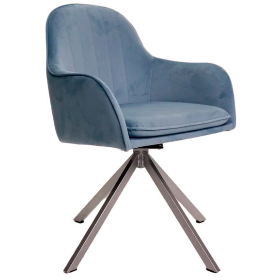 Кресло Сета, пирамида, голубой, серебро - фото 1