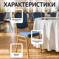 Фотография товара Стул Хит 20мм банкетный, золото, арш синий от компании ChiedoCover.