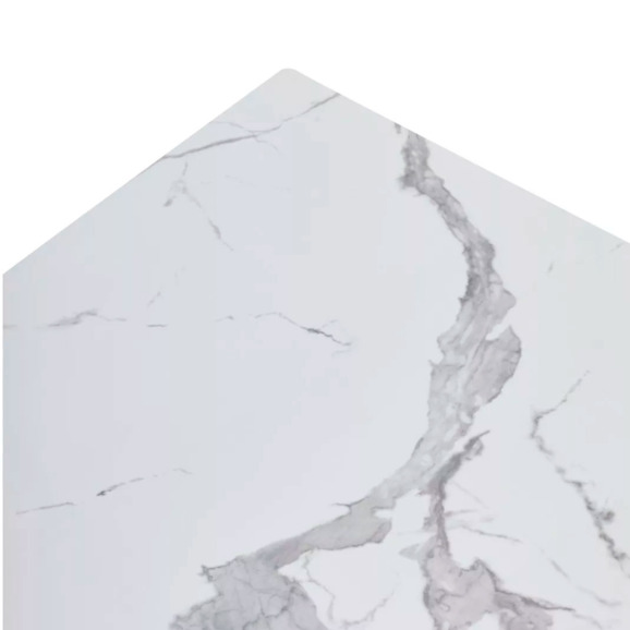 Стол Estebio 160, gloss statuario white solid ceramic, серый металлик - фото 7
