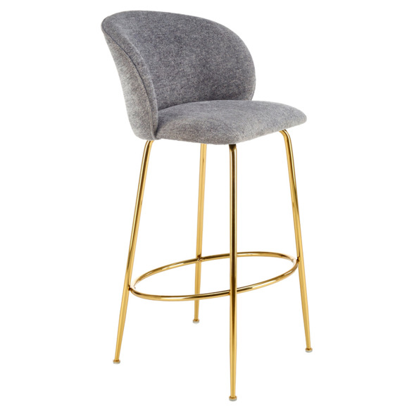 Стул барный Fracture, серый, золото - фото 1