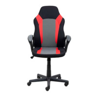 Кресло поворотное Flaviy, черный/серый/красный, ткань