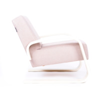 Кресло Рица, бежевое, белые подлокотники