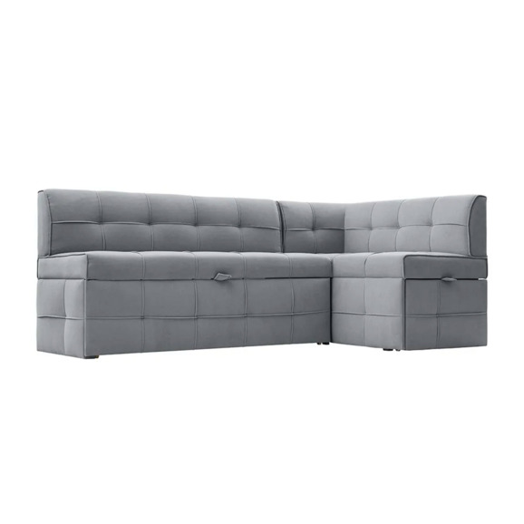 Угловой диван для кухни Атлант Плюс, серый, правый Угловой диван для кухни Атлант Плюс, серый, правый - фото 1