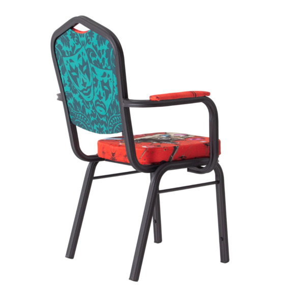 Стул Хит 25 с подлокотниками, каркас черный муар, с принтом Collapse - фото 7