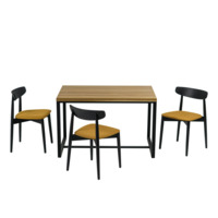Комплект мебели стол Лофт-4, 3 стула Роквелл