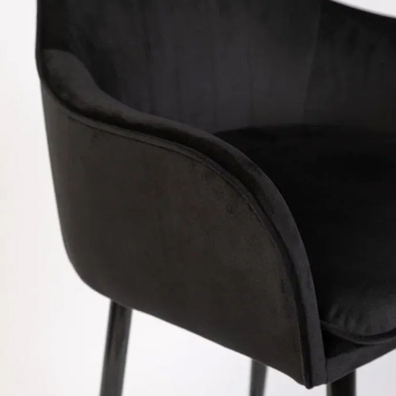 Кресло Сета, барные ножки, черный, велюр - фото 10