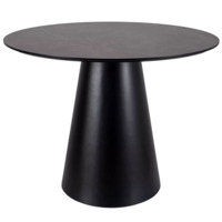 Настоящее фото товара Стол обеденный Decimal, эффект серого мрамора, черный, произведённого компанией ChiedoCover