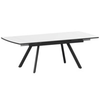 Настоящее фото товара Стол раздвижной Фэйвор, супер белый, черный муар, произведённого компанией ChiedoCover