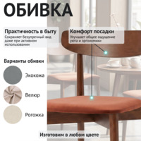 Фотография товара Стул Роквелл, экокожа Паприка, морилка светлый орех от компании ChiedoCover.