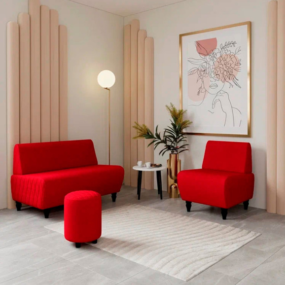 Пуф Тепал, велюр, красный - фото 6