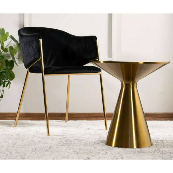 Стол журнальный Pediment, белый, золотой - фото 3