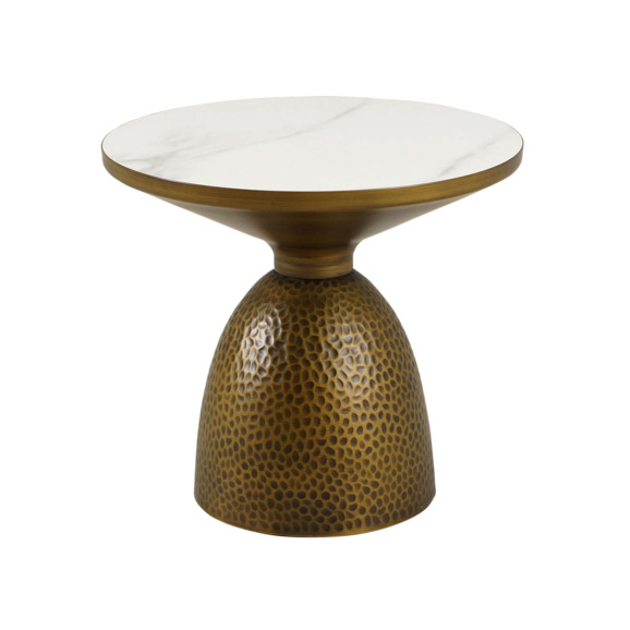 Столик журнальный Macos mid, золотой, белый - фото 1