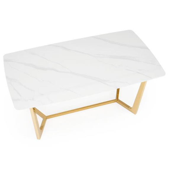 Стол обеденный Chord, белый мрамор, золотой Стол обеденный Chord, белый мрамор, золотой - фото 4