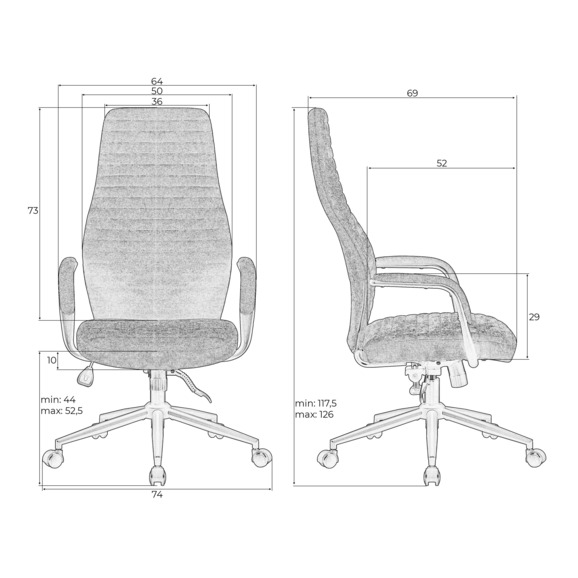 Офисное кресло для руководителей Бурроу, синий - фото 10