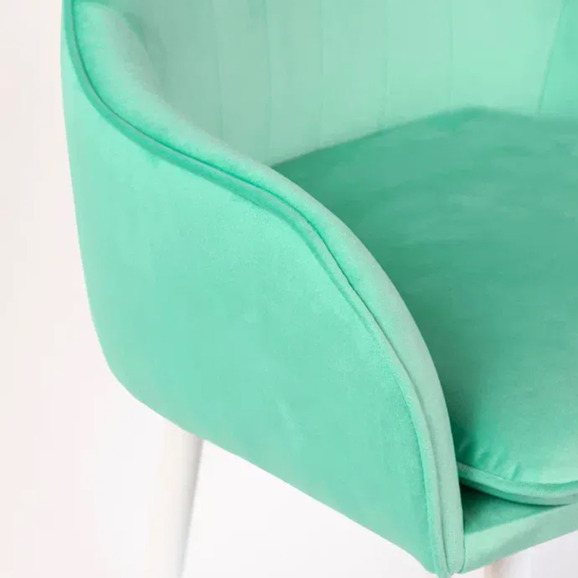 Кресло Сета, барные ножки, мятный, белый, велюр - фото 10