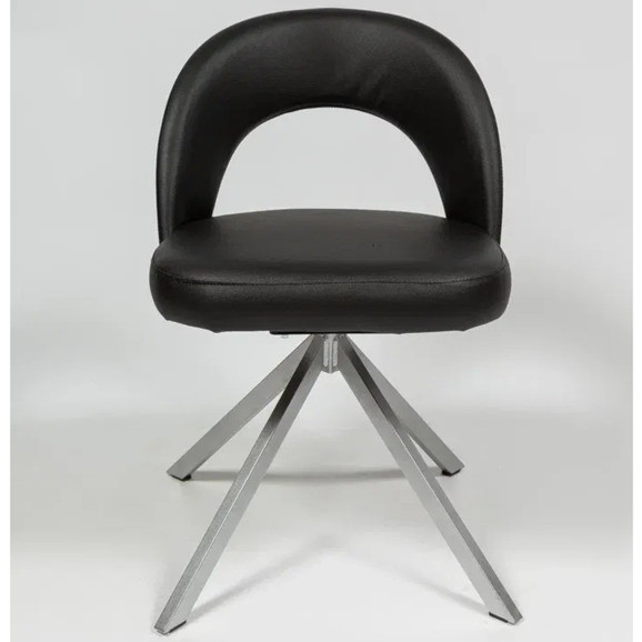 Стул Пиннате, пирамида, черный, серебро, экокожа - фото 2