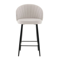 Фотография товара Стул полубарный Ханнингем велюр, жемчужный от компании ChiedoCover.